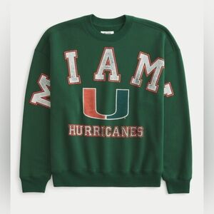 Green Miami Hurricanes College Spellout Sweatshirt